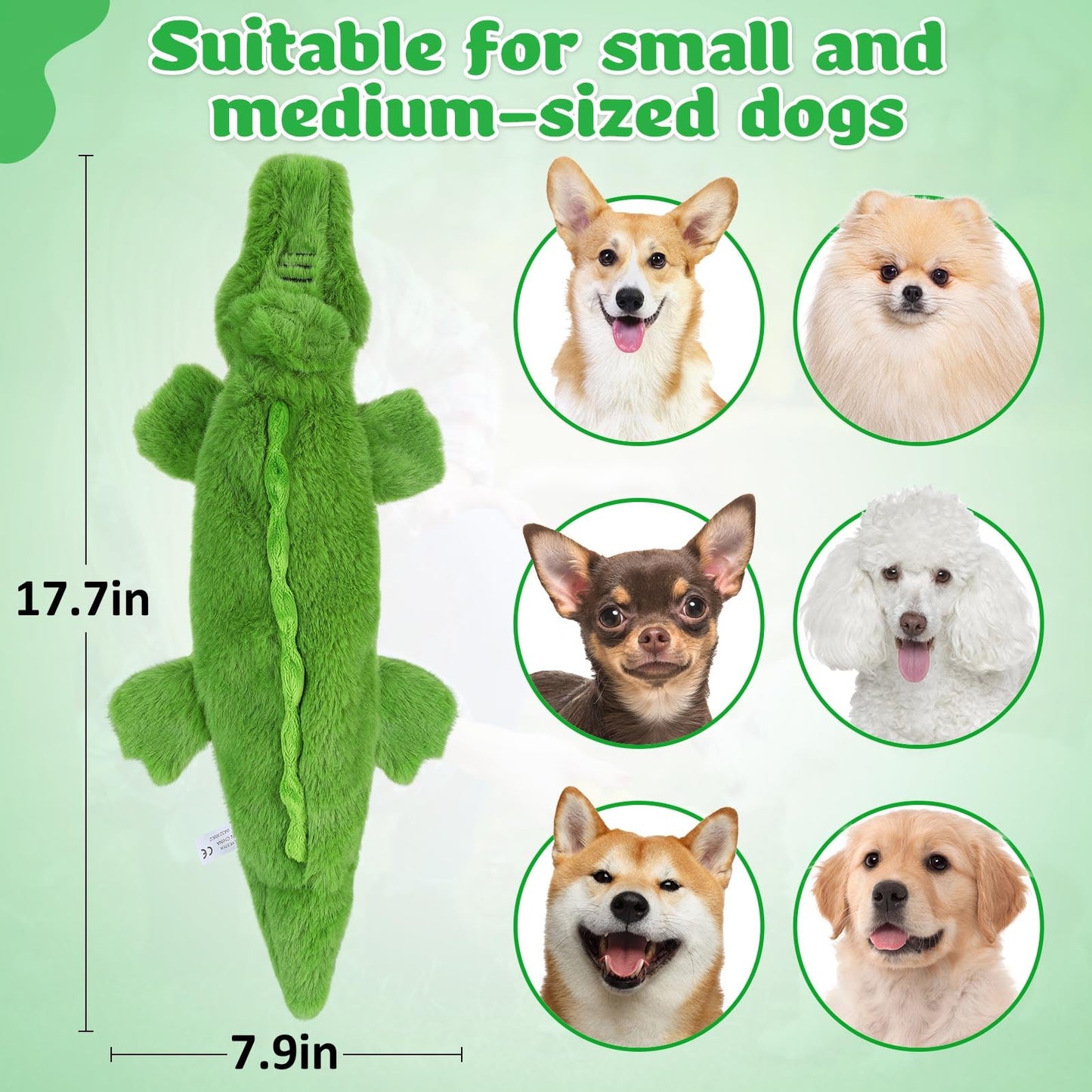 Petlori Crocodile Squeaky Dog Chews Toys