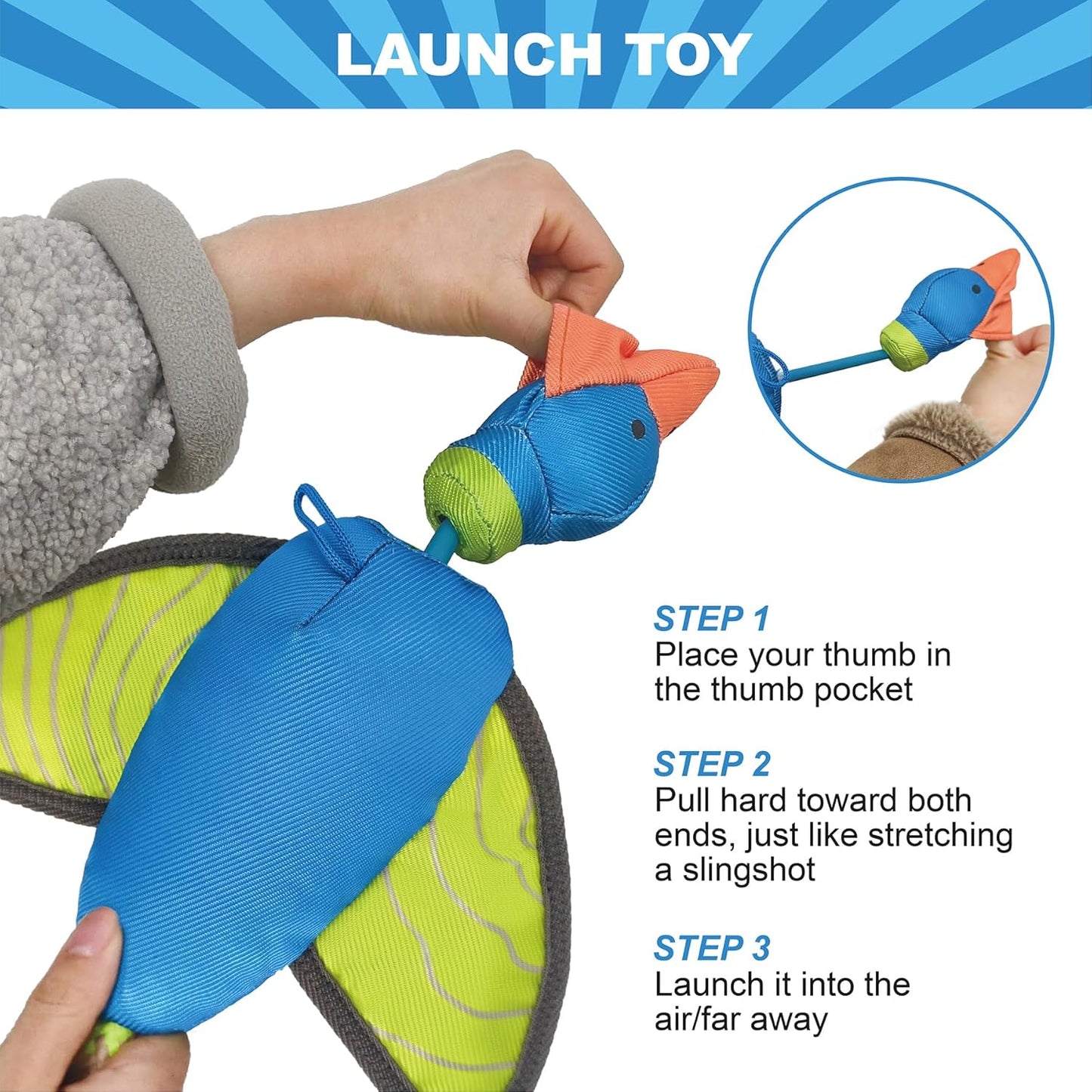 Petlori™ Flying Dog Toy with Rope Slingshot