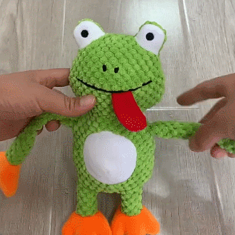 Petlori Pull-out frog squeaking dog chew toy