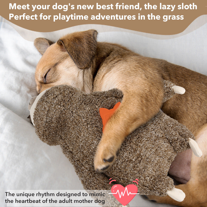 Petlori Sloth Dog Heartbeat Soothing Plush Toy