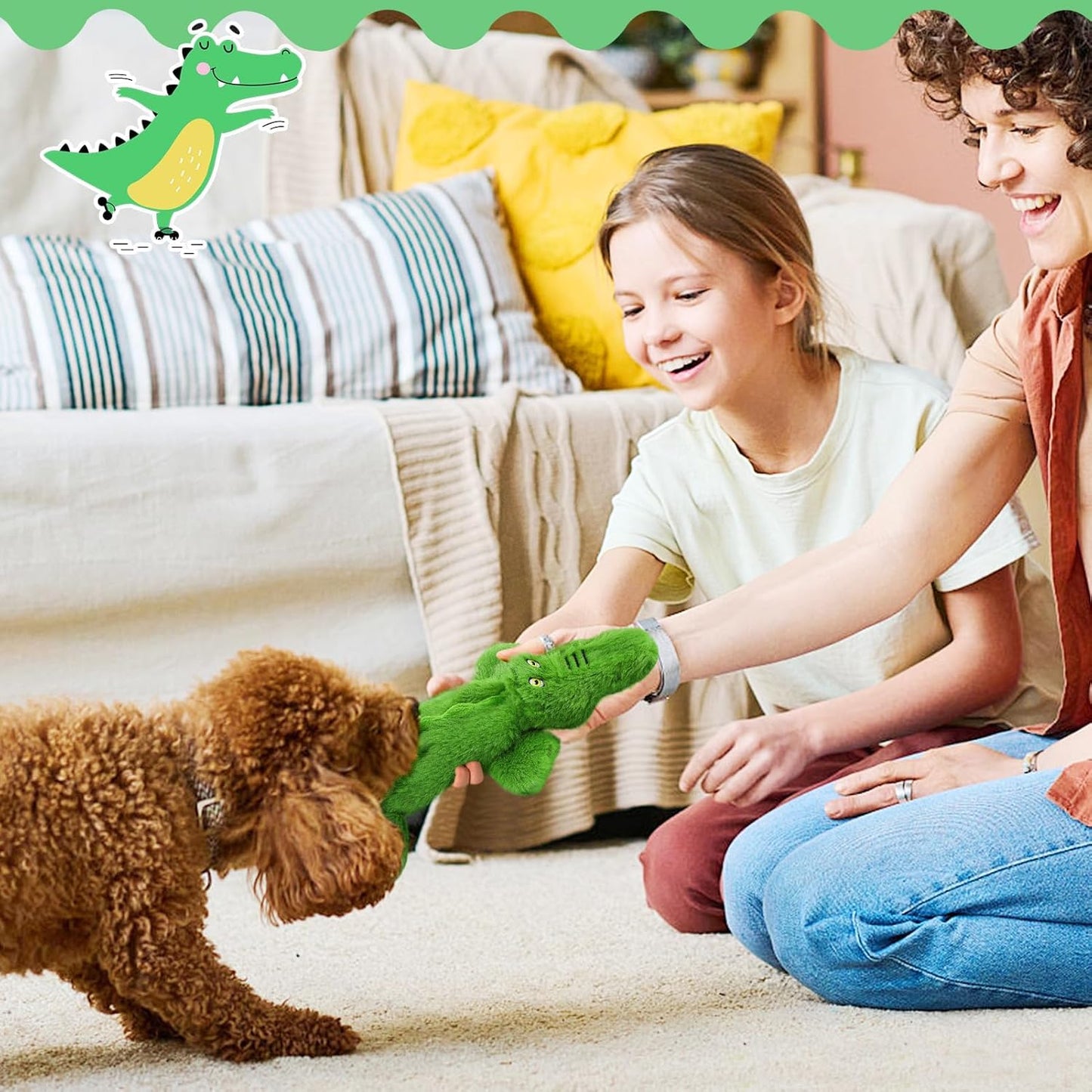 Petlori Crocodile Squeaky Dog Chews Toys